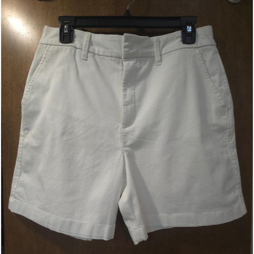 Anne Klein Jeans Womens White Chino Shorts Size 10 Stretch Cotton Mid Rise NWT